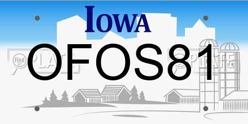 OFOS81 Iowa License Plate