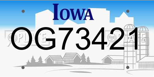 OG73421 Iowa License Plate