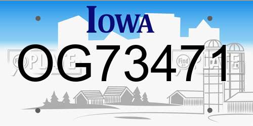 OG73471 Iowa License Plate