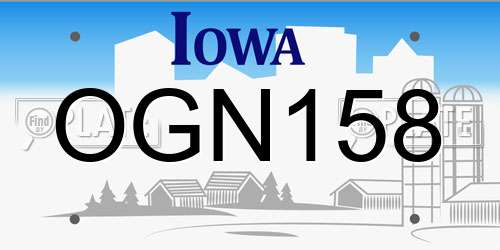 OGN158 Iowa License Plate
