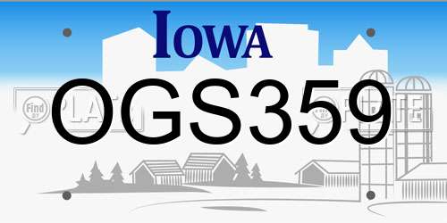 OGS359 Iowa License Plate