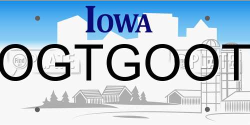 OGTGOOT Iowa License Plate