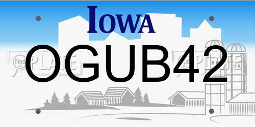 OGUB42 Iowa License Plate