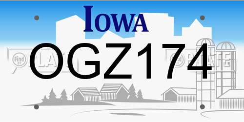 OGZ174 Iowa License Plate