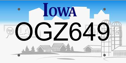 OGZ649 Iowa License Plate