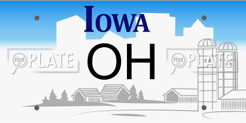 OH Iowa License Plate