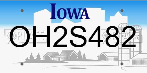 OH2S482 Iowa License Plate