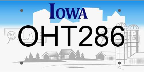 OHT286 Iowa License Plate