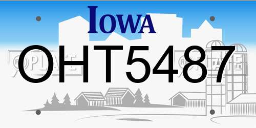 OHT5487 Iowa License Plate
