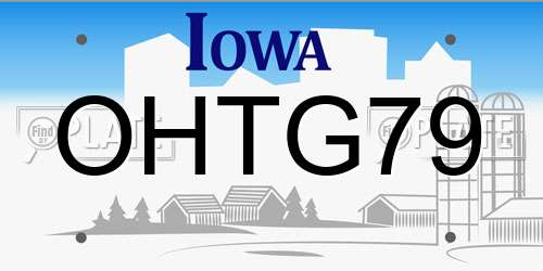 OHTG79 Iowa License Plate