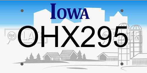 OHX295 Iowa License Plate