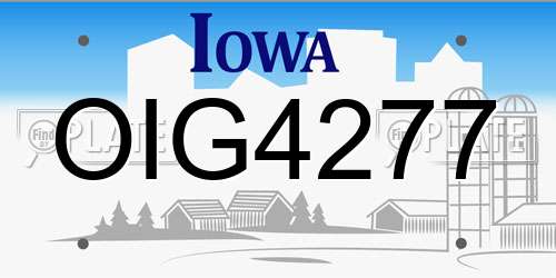 OIG4277 Iowa License Plate