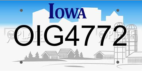 OIG4772 Iowa License Plate