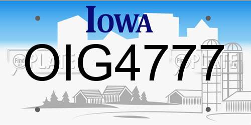 OIG4777 Iowa License Plate