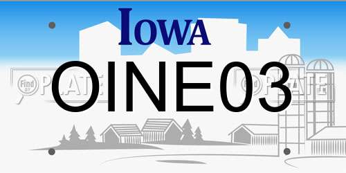 OINE03 Iowa License Plate