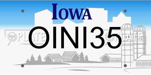 OINI35 Iowa License Plate