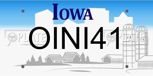OINI41 Iowa License Plate