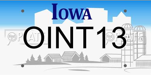 OINT13 Iowa License Plate