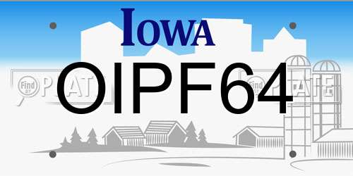 OIPF64 Iowa License Plate