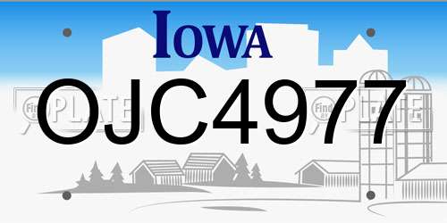 OJC4977 Iowa License Plate
