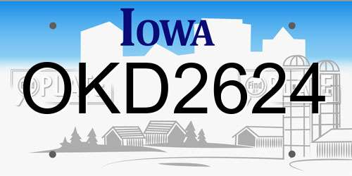 OKD2624 Iowa License Plate
