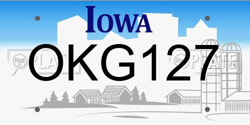 OKG127 Iowa License Plate