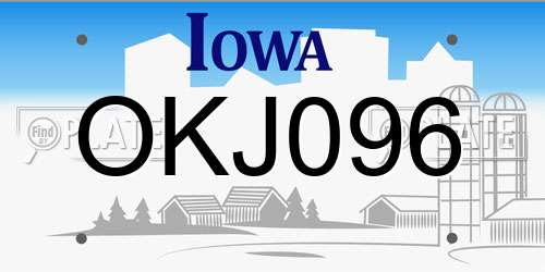 OKJ096 Iowa License Plate
