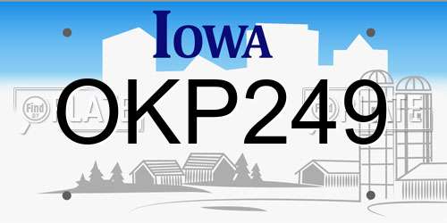 OKP249 Iowa License Plate