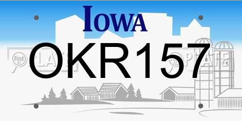OKR157 Iowa License Plate