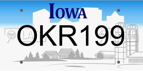 OKR199 Iowa License Plate