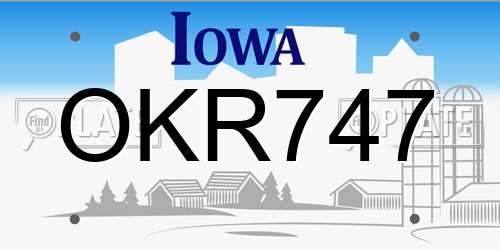 OKR747 Iowa License Plate