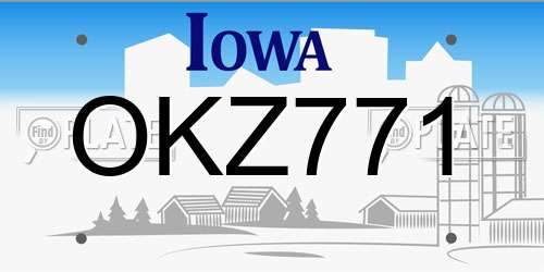 OKZ771 Iowa License Plate