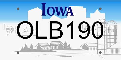 OLB190 Iowa License Plate