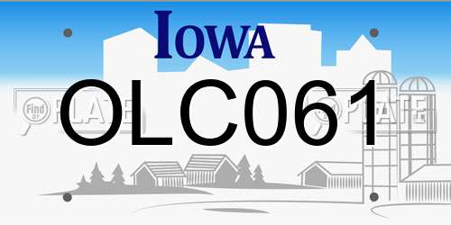 OLC061 Iowa License Plate