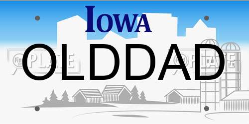 OLDDAD Iowa License Plate