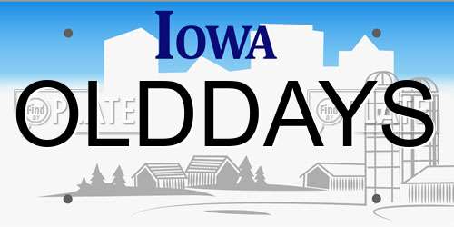 OLDDAYS Iowa License Plate