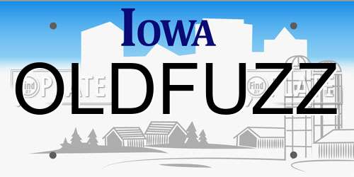 OLDFUZZ Iowa License Plate