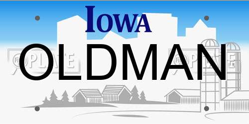 OLDMAN Iowa License Plate