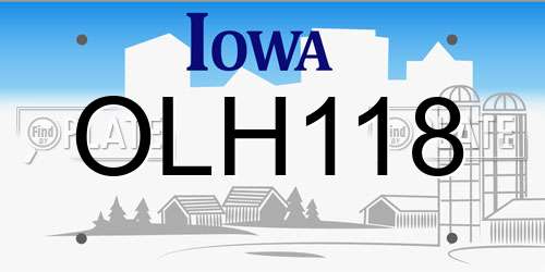 OLH118 Iowa License Plate