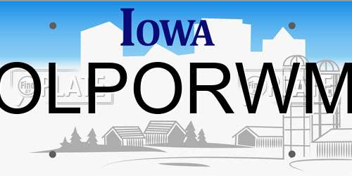 OLPORWM Iowa License Plate