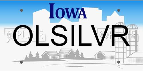 OLSILVR Iowa License Plate