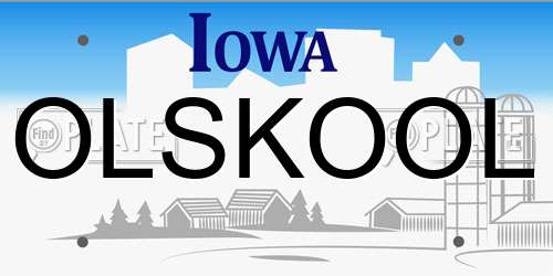 OLSKOOL Iowa License Plate