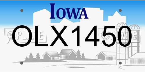 OLX1450 Iowa License Plate
