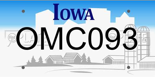 OMC093 Iowa License Plate