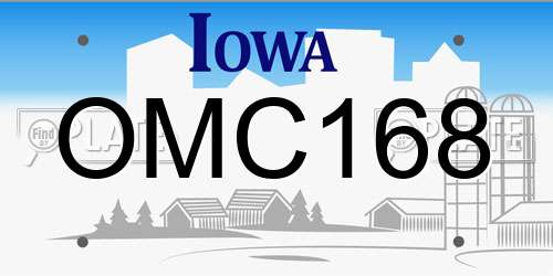 OMC168 Iowa License Plate