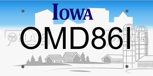 OMD86I Iowa License Plate