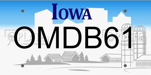 OMDB61 Iowa License Plate