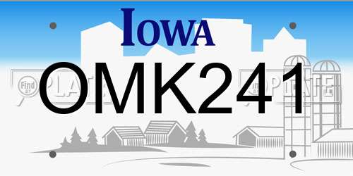 OMK241 Iowa License Plate