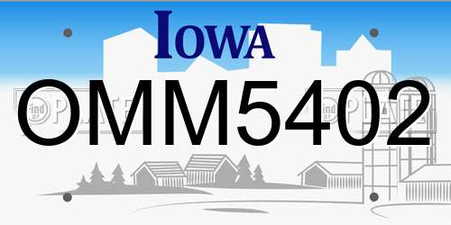 OMM5402 Iowa License Plate