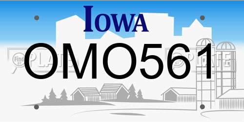 OMO561 Iowa License Plate